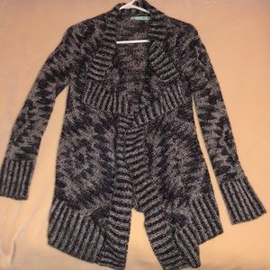 Maurices S purple, grey, and white cardigan